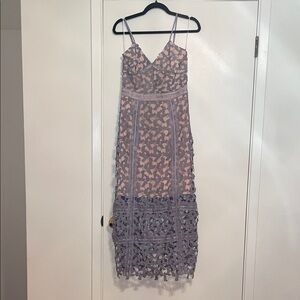 Elliatt Lace Midi Tingle Dress in Lilac